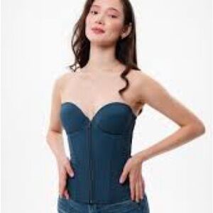 Kherisa Blue Strapless Corset Top